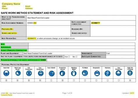 traralgon skid steer safe work statement